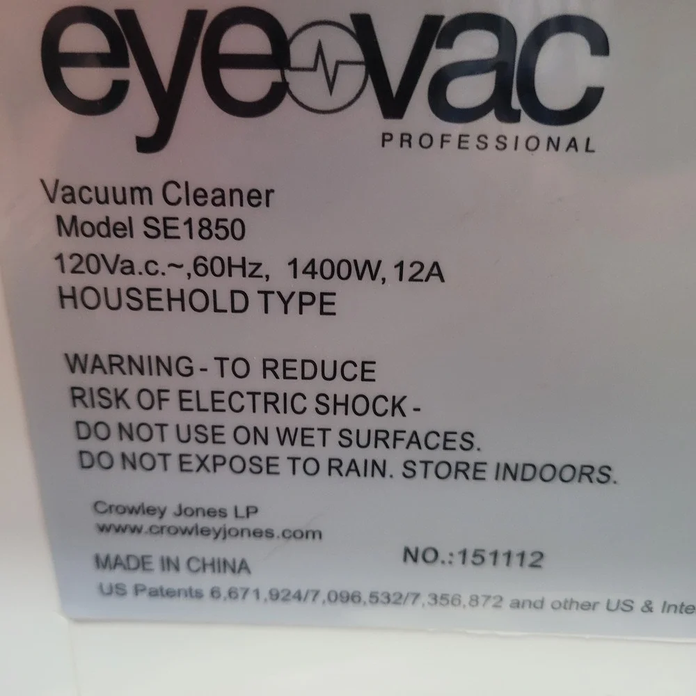 Eye-Vac Professional SE1850 Touchless Vacuum Barber Shop Hair Salon Pets Works!